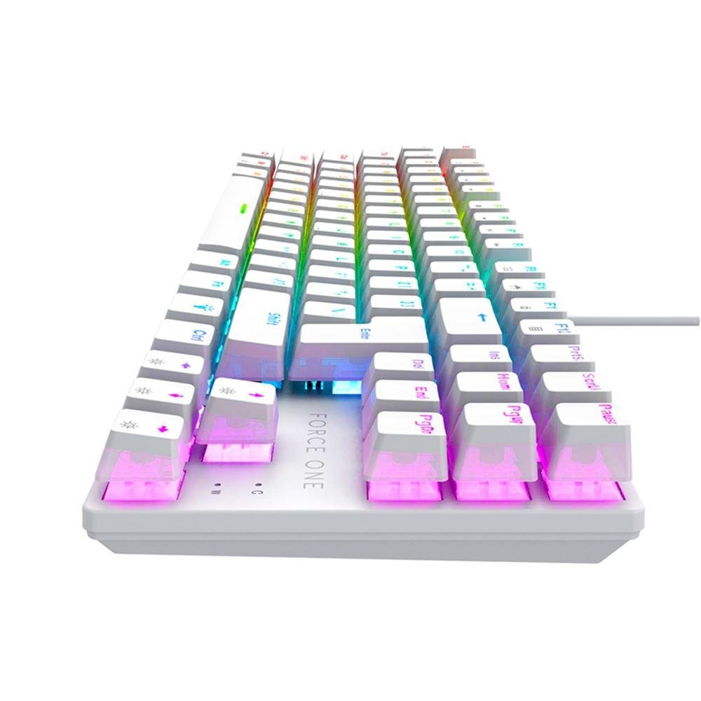 Imagem 7 de 7 do produto Teclado Mecânico Gamer Force One Keyboard Avro Pro, RGB, Switch Outemu Red, USB, Branco