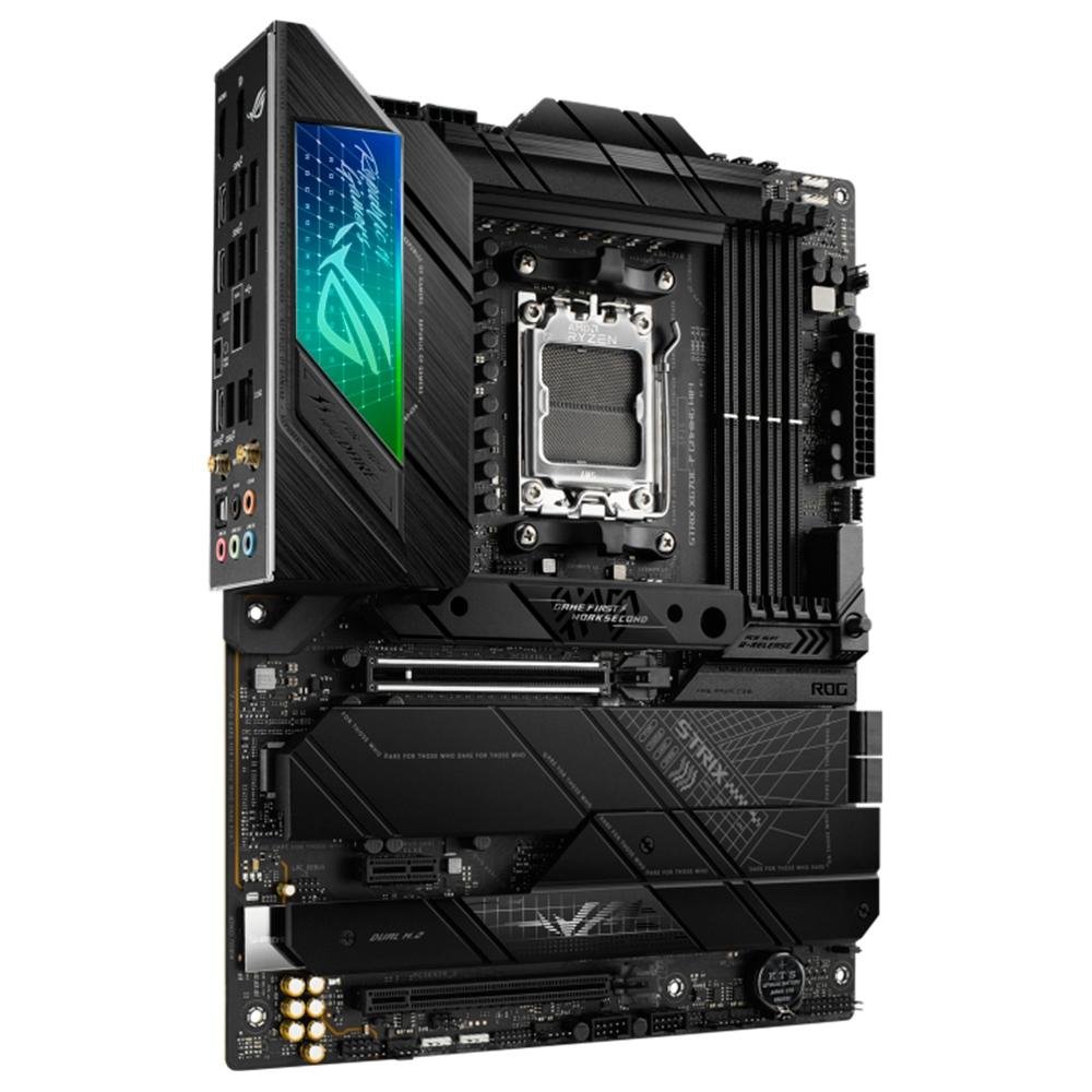 Placa Mae ASUS ROG Strix X670E-F Gaming Wi-Fi, AMD X670, AM5, DDR5, Preto - 90MB1BA0-M0EAY0 Placa Mae ASUS ROG Strix X670E-F Gaming Wi-Fi, AMD X670, AM5, DDR5, Preto - 90MB1BA0-M0EAY0