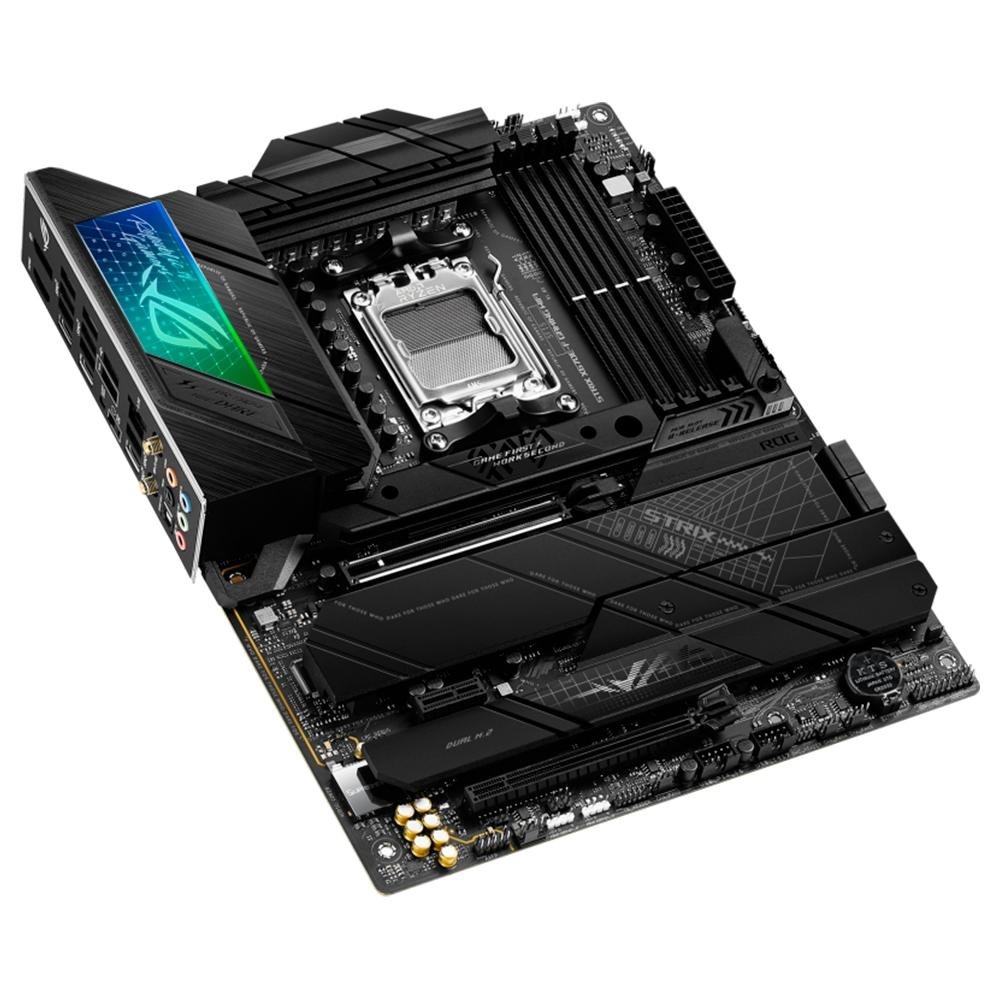 Placa Mae ASUS ROG Strix X670E-F Gaming Wi-Fi, AMD X670, AM5, DDR5, Preto - 90MB1BA0-M0EAY0 Placa Mae ASUS ROG Strix X670E-F Gaming Wi-Fi, AMD X670, AM5, DDR5, Preto - 90MB1BA0-M0EAY0