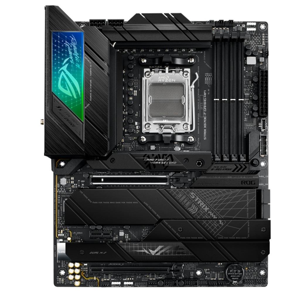 Placa Mae ASUS ROG Strix X670E-F Gaming Wi-Fi, AMD X670, AM5, DDR5, Preto - 90MB1BA0-M0EAY0 Placa Mae ASUS ROG Strix X670E-F Gaming Wi-Fi, AMD X670, AM5, DDR5, Preto - 90MB1BA0-M0EAY0