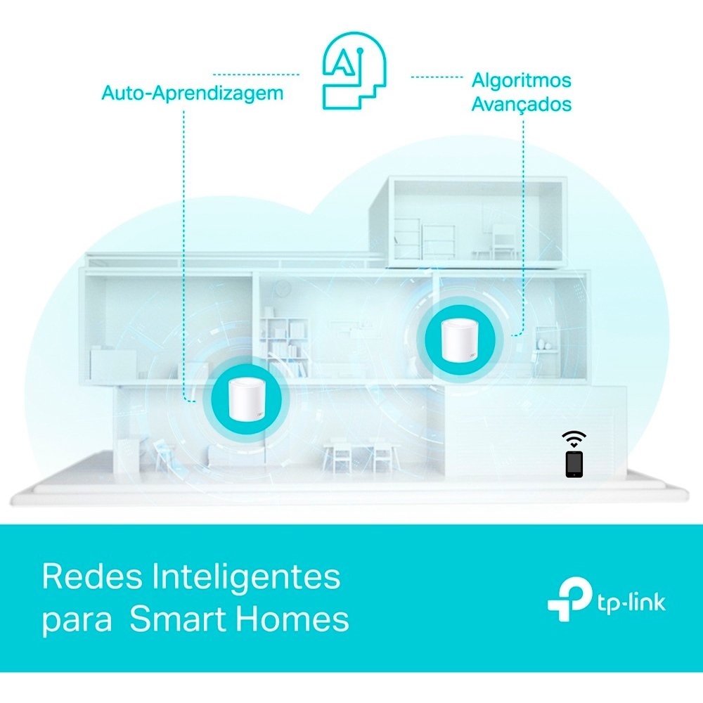 Roteador TP-Link Deco X50, AX3000, WiFi 6, 2402 Mbps, 2 Antenas Internas, Branco - Deco X50(2-pack) - view 5