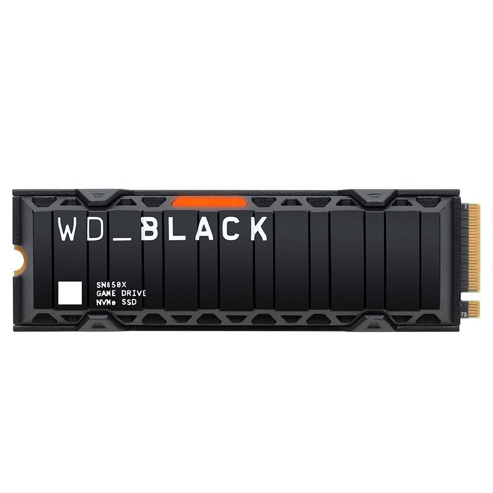 SSD SanDisk WD Black SN850X Gaming, 1TB, NVMe, Heatsink, M.2 2280 PCIe GEN4X4, Leitura:7300 MB/s e Gravação: 6300 MB/s, Compatível com PS5 - WDS100T2XHE SSD SanDisk WD Black SN850X Gaming, 1TB, NVMe, Heatsink, M.2 2280 PCIe GEN4X4, Leitura:7300 MB/s e Gravação: 6300 MB/s, Compatível com PS5 - WDS100T2XHE