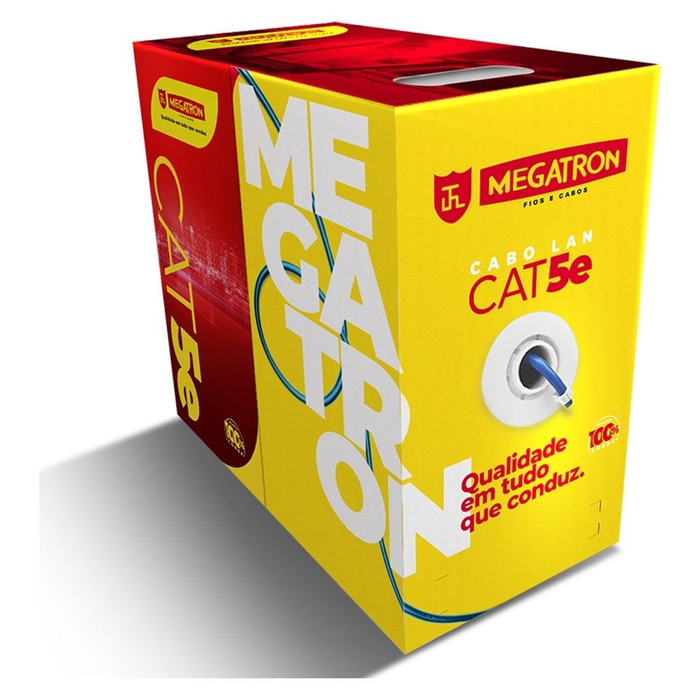 Cabo de Rede Megatron LAN 4PX24AWG, CX, CAT5E, 305m, Azul - 2301