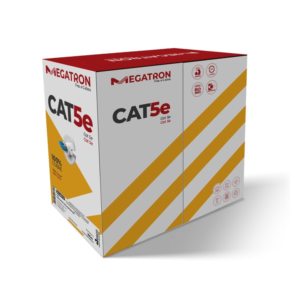 Cabo de Rede Megatron LAN 4PX24AWG, CX, CAT5E, 305m, Azul - 2581 - view 5