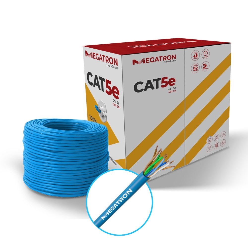 Cabo de Rede Megatron LAN 4PX24AWG, CX, CAT5E, 305m, Azul - 2581 - view 4