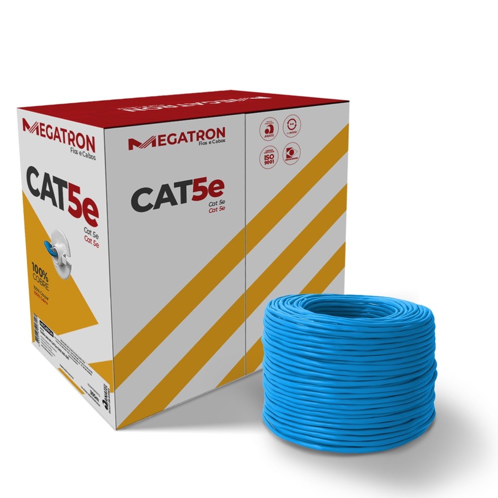 Cabo de Rede Megatron LAN 4PX24AWG, CX, CAT5E, 305m, Azul - 2581 - view 2