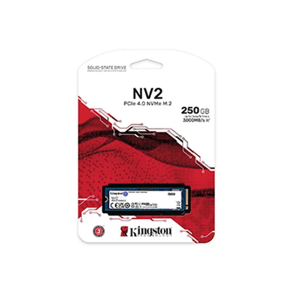 Imagem 4 de 4 do produto SSD Kingston NV2, 250GB, M.2 2280 PCIe, NVMe, Leitura: 3000 MB/s e Gravação: 1300 MB/s, Azul - SNV2S/250G