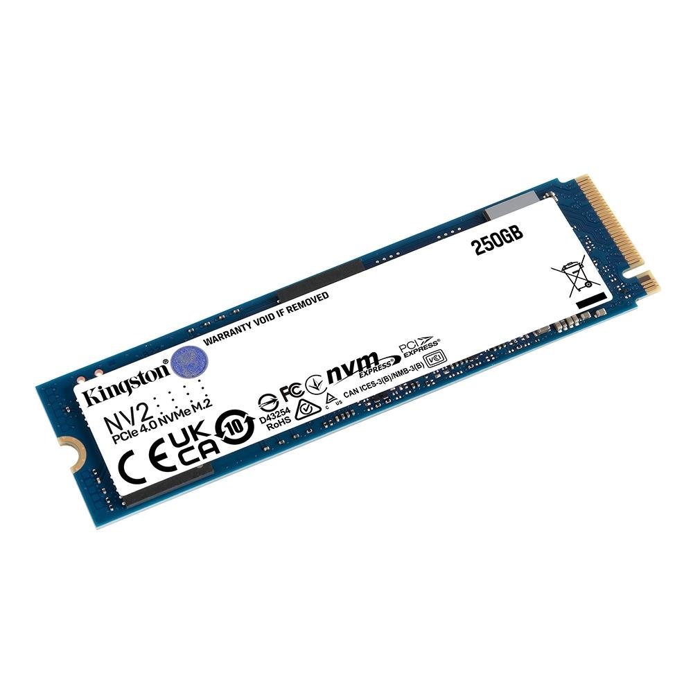 Imagem 2 de 4 do produto SSD Kingston NV2, 250GB, M.2 2280 PCIe, NVMe, Leitura: 3000 MB/s e Gravação: 1300 MB/s, Azul - SNV2S/250G