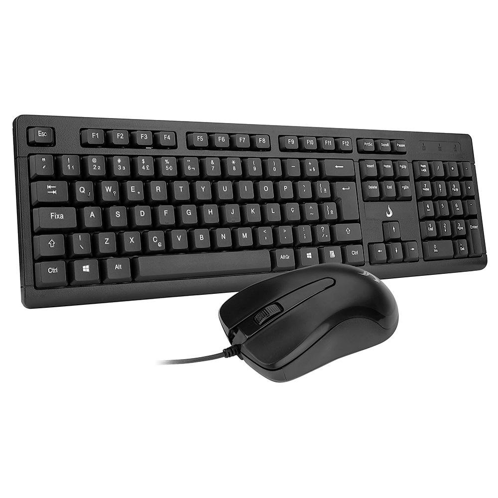 Teclado e Mouse Rise Mode Office OF 01, USB, ABNT2, Preto - RM-TM-01-FB Teclado e Mouse Rise Mode Office OF 01, USB, ABNT2, Preto - RM-TM-01-FB