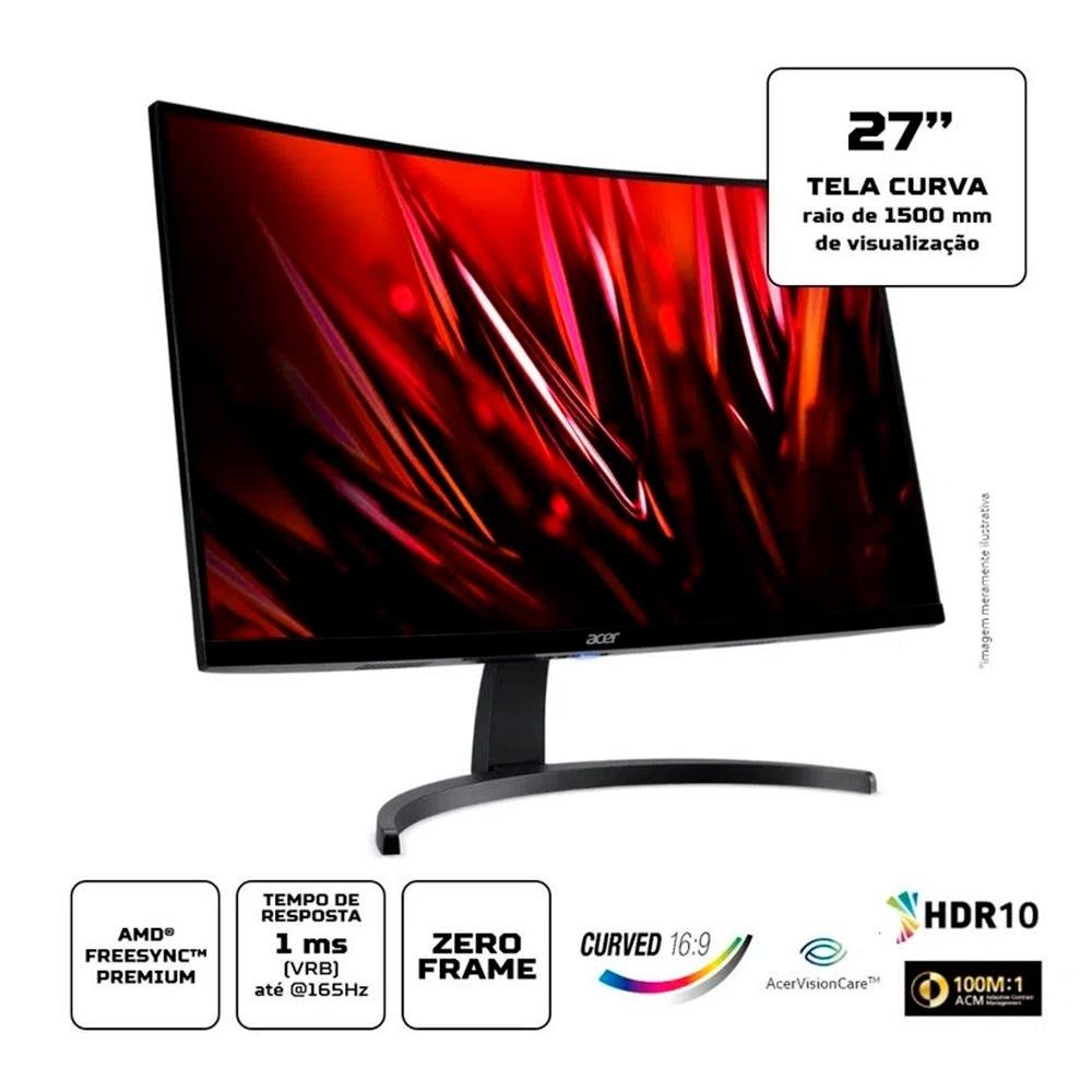acer WQHD 165Hz 27インチ Monitor Gamer Acer 27 LED Full HD | KaBuM!