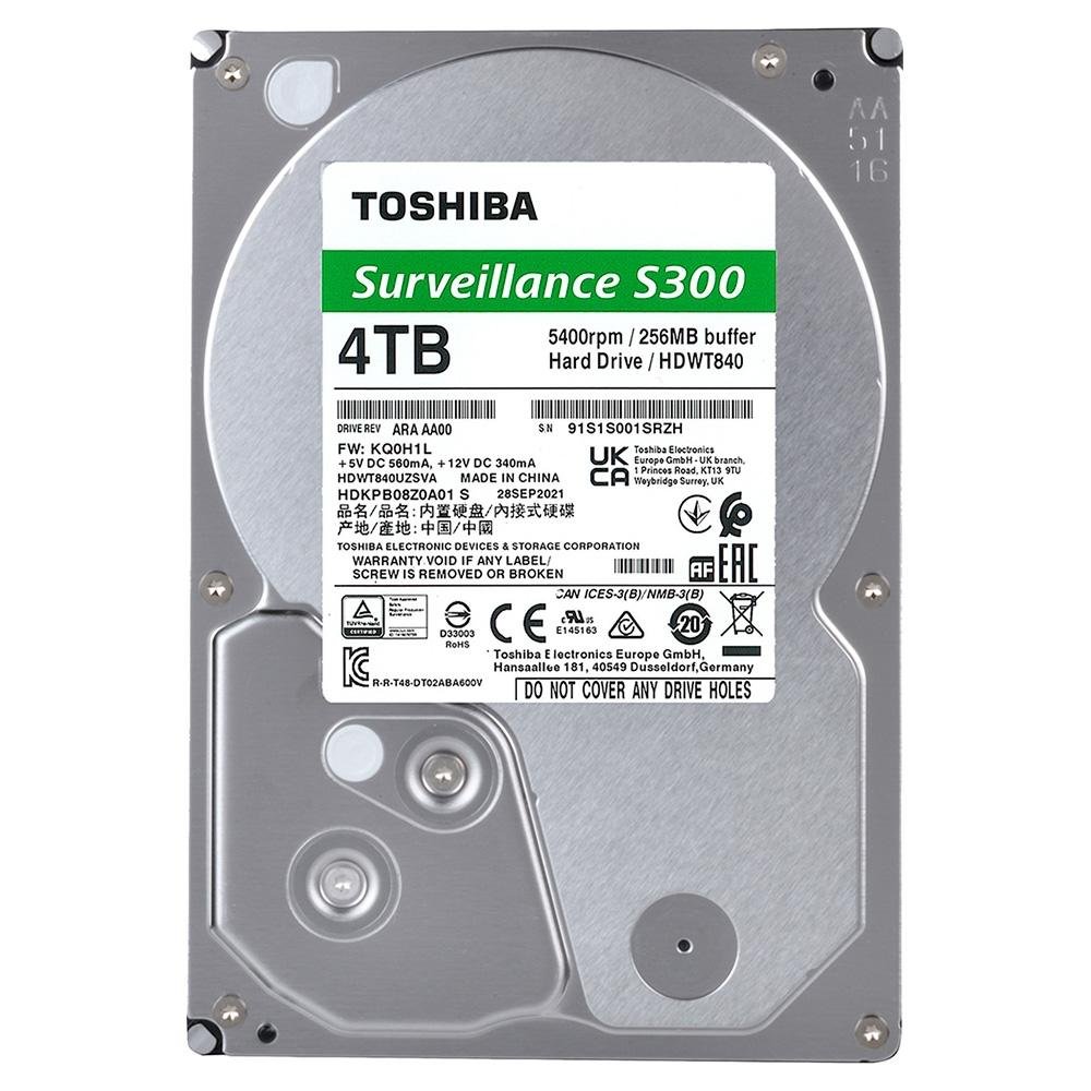 Imagem 3 de 3 do produto HD Toshiba Surveillance S300, 4TB, 5400 RPM, SATA - HDWT840UZSVA