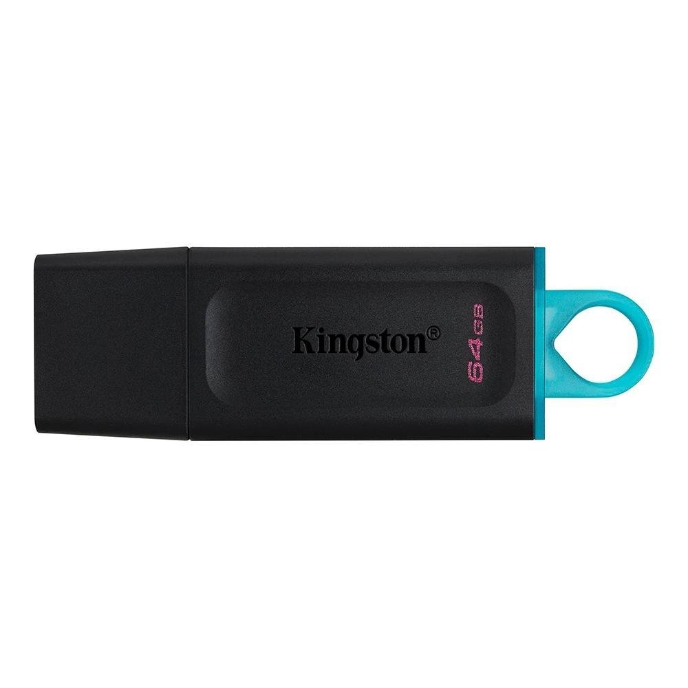 Imagem 3 de 4 do produto Kit - 3 Pen Drives DataTraveler Exodia 64GB Kingston com Conexão USB 3.2, Preto/Azul - DTX/64GB