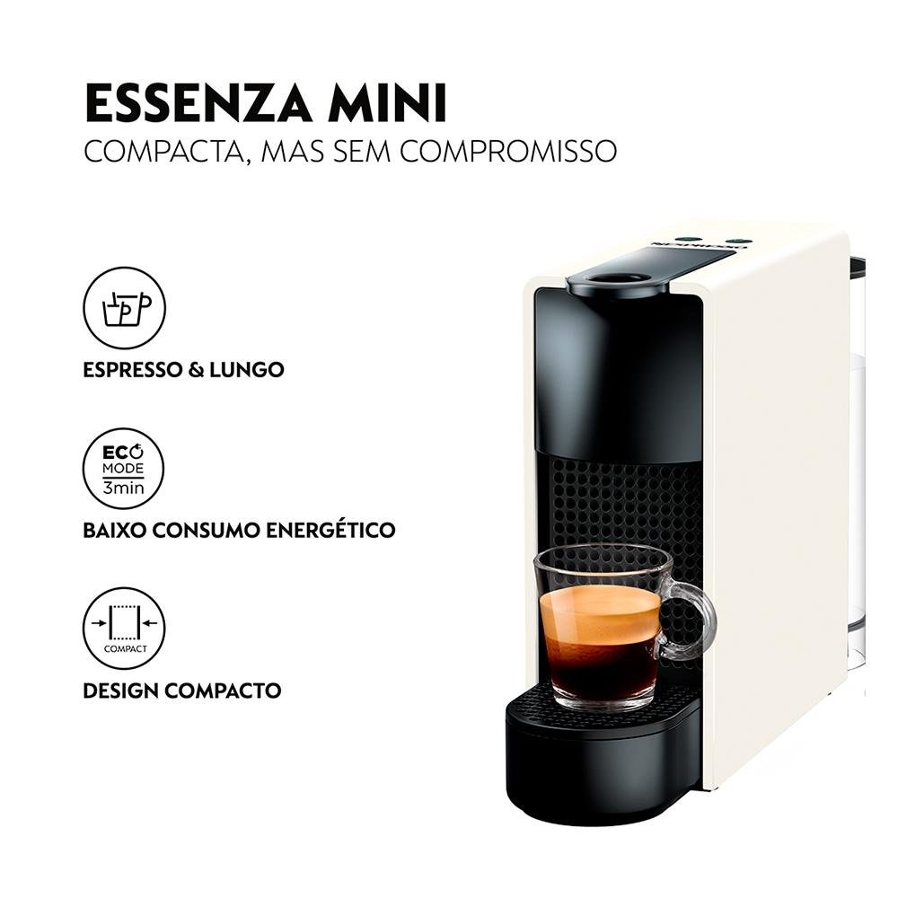 Imagem 3 de 9 do produto Cafeteira Nespresso Essenza Mini, 1260W, 220V, Branco - C30-BR3-WH-NE2