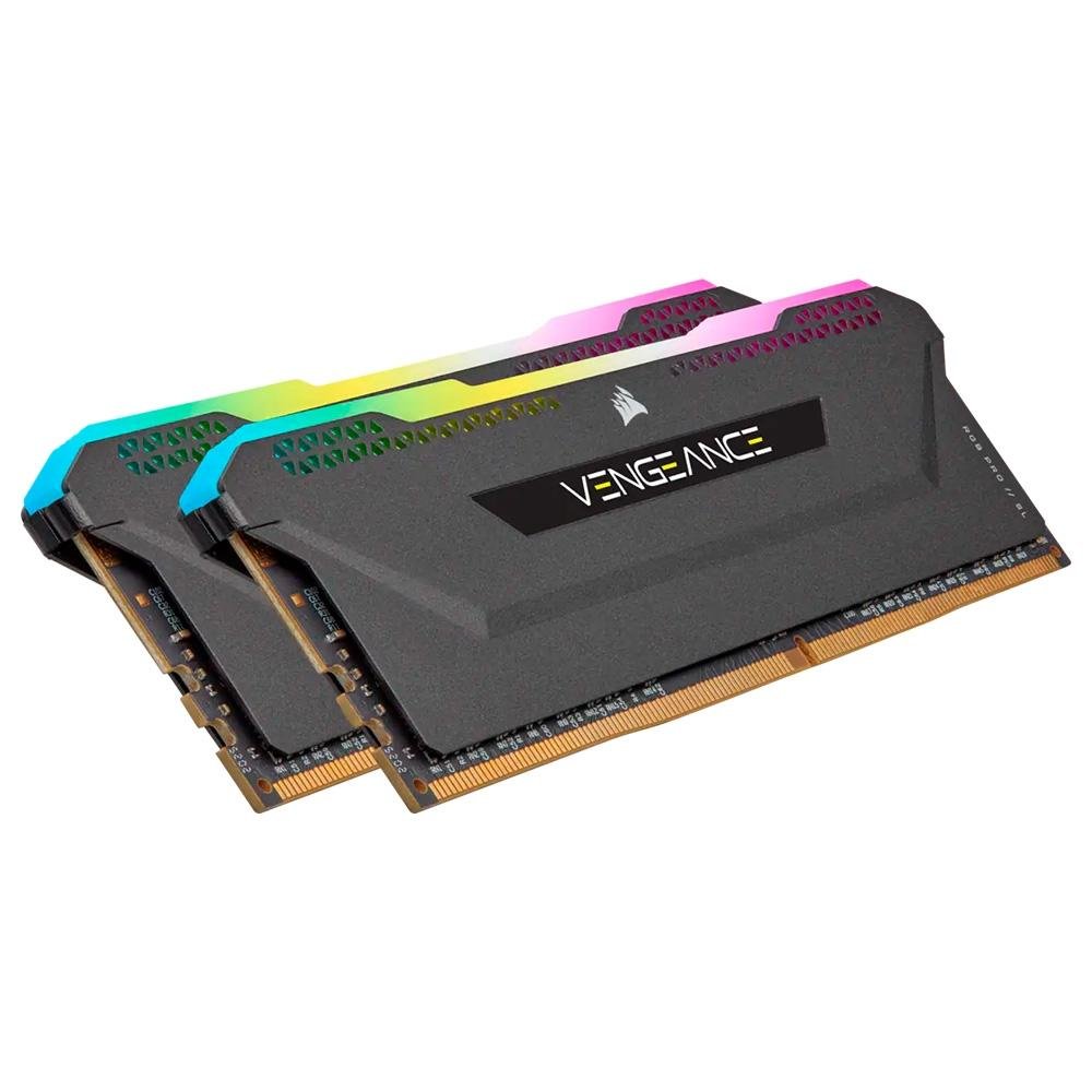 Memória RAM Corsair Vengeance RGB PRO SL, 16GB (2x8GB), 3200MHz, DDR4, CL16, Preto - CMH16GX4M2E3200C16 - view 3