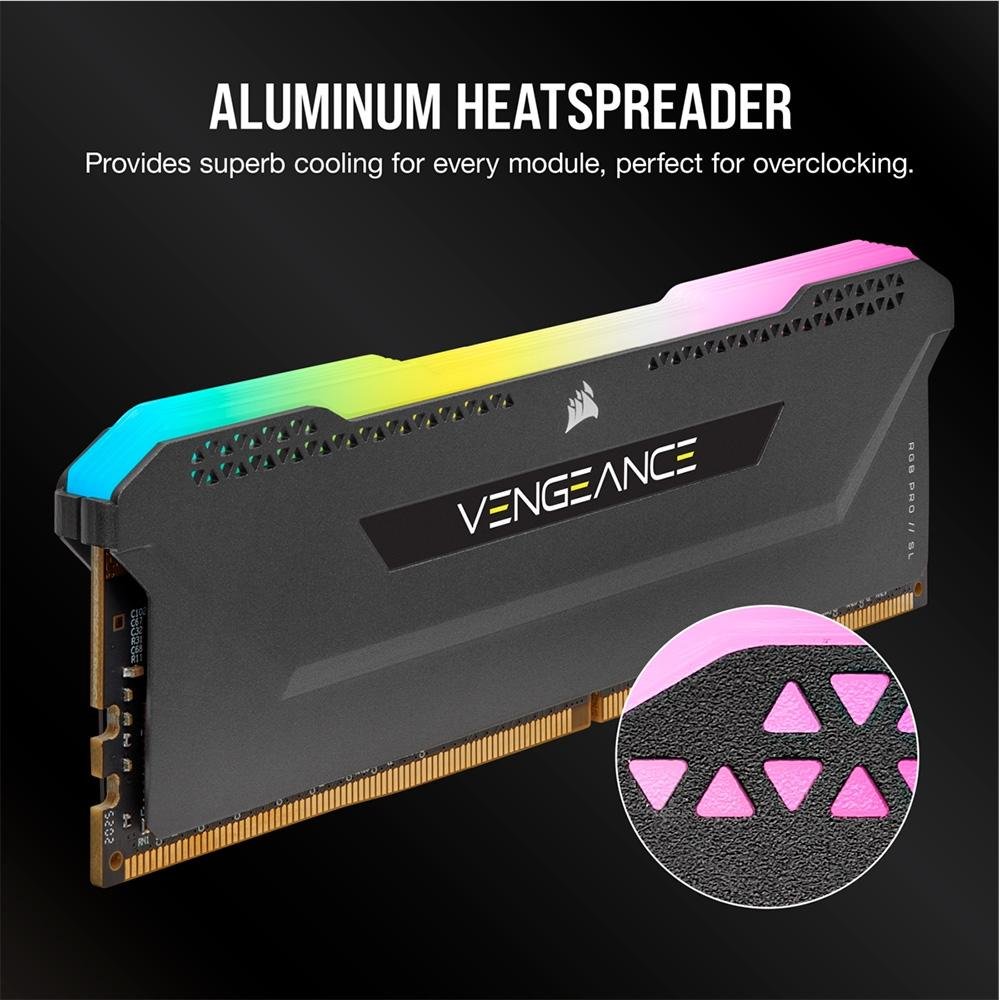 Memória RAM Corsair Vengeance RGB PRO SL, 16GB (2x8GB), 3200MHz, DDR4, CL16, Preto - CMH16GX4M2E3200C16 - view 5