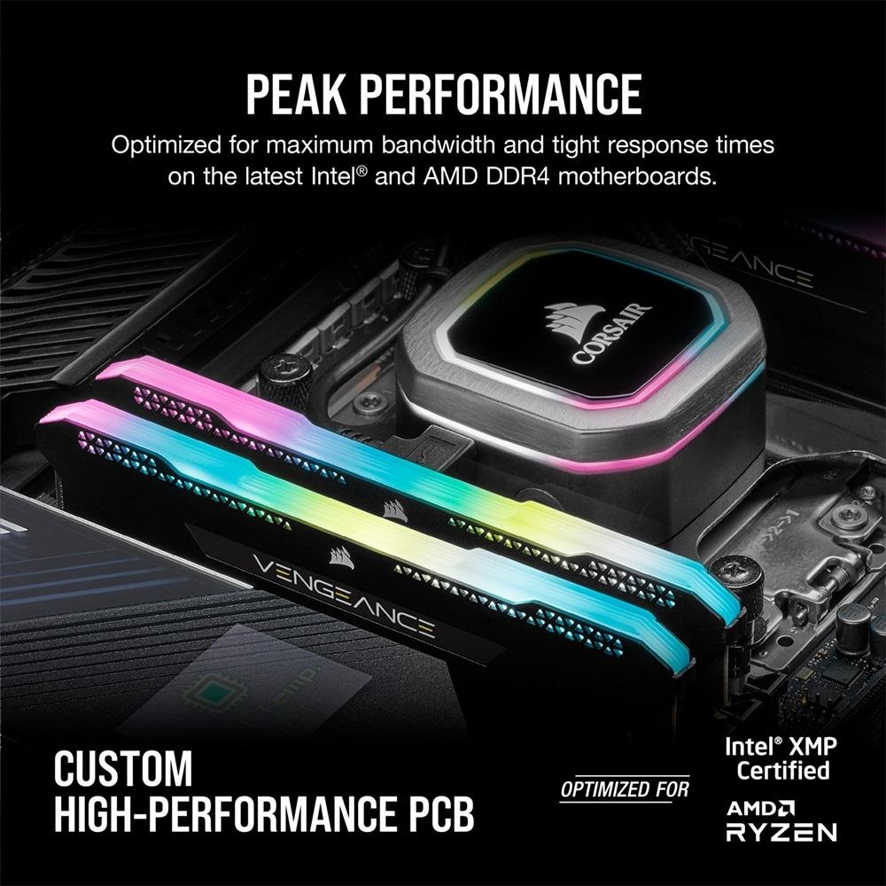 Memória RAM Corsair Vengeance RGB PRO SL, 32GB (2x16GB), 3200MHz, DDR4, CL16, Preto - CMH32GX4M2E3200C16