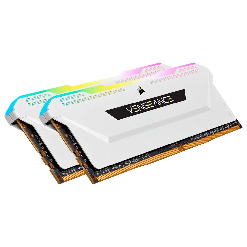 Imagem 3 de 12 do produto Memória RAM Corsair Vengeance RGB PRO SL, 32GB (2x16GB), 3200MHz, DDR4, CL16, Branco - CMH32GX4M2E3200C16W