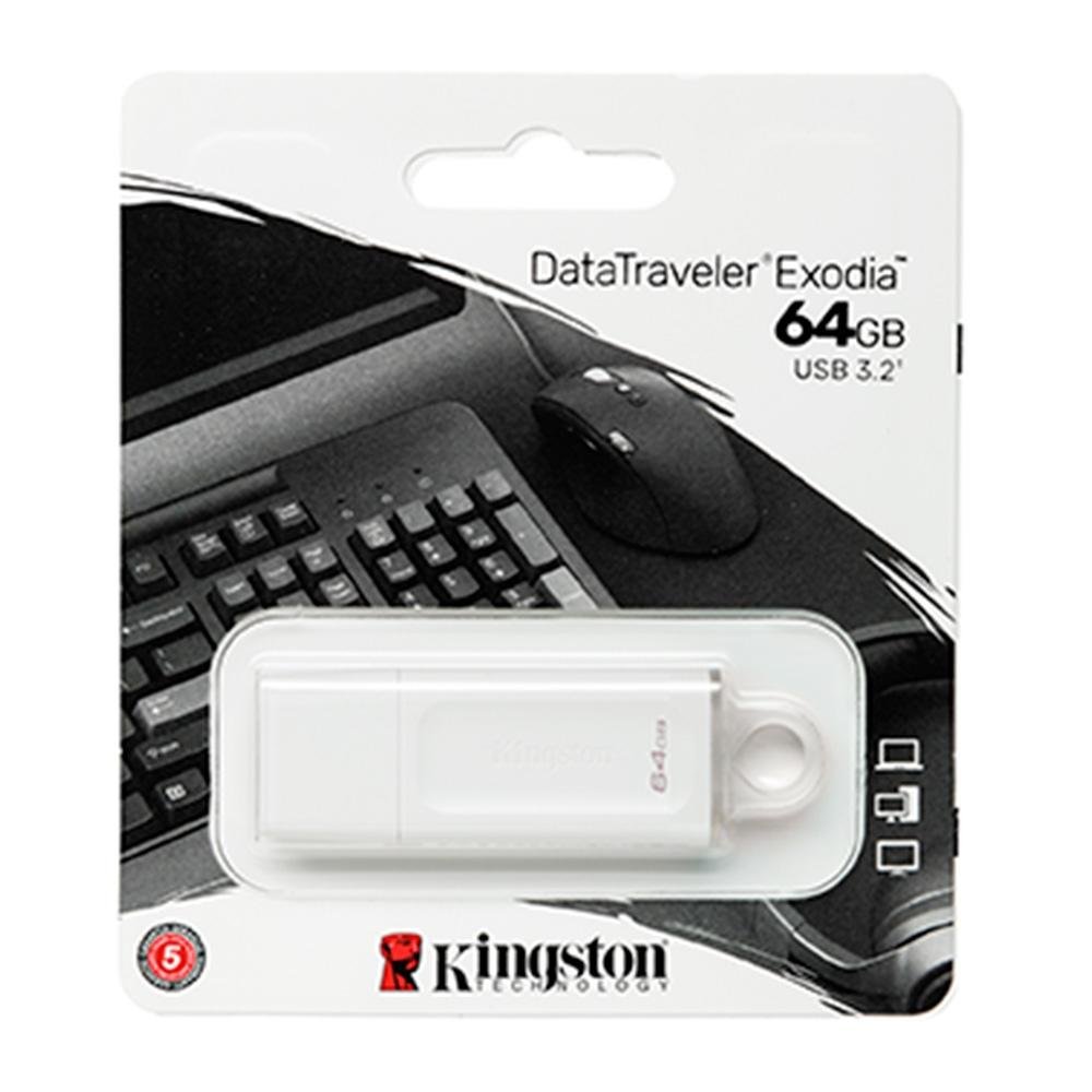 Pen Drive 64GB ( Balão.info) DataTraveler Exodia, USB 3.2, Branco - KC-U2G64-5R - foto 3