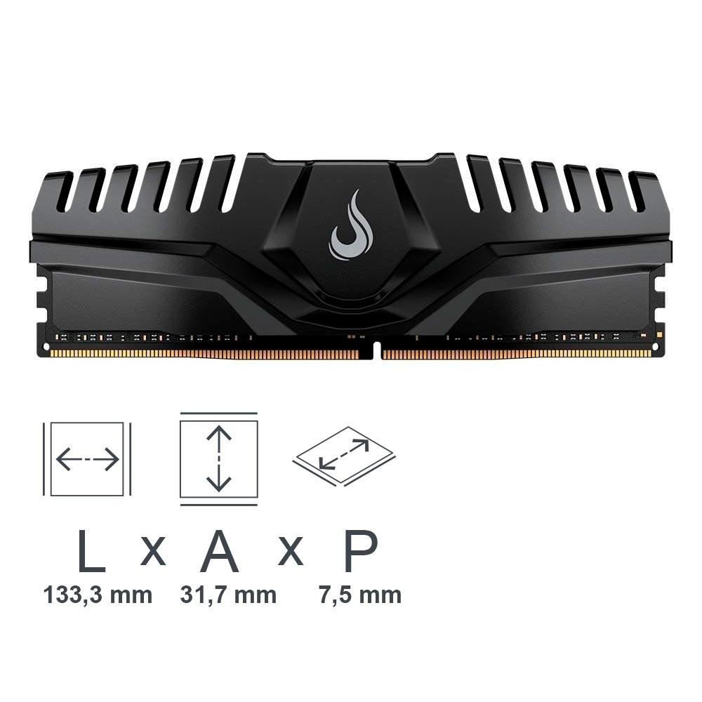 Memória RAM Rise Mode Z, 8GB, 3200MHz, DDR4, CL19, Preto - RM-D4-8G-3200Z