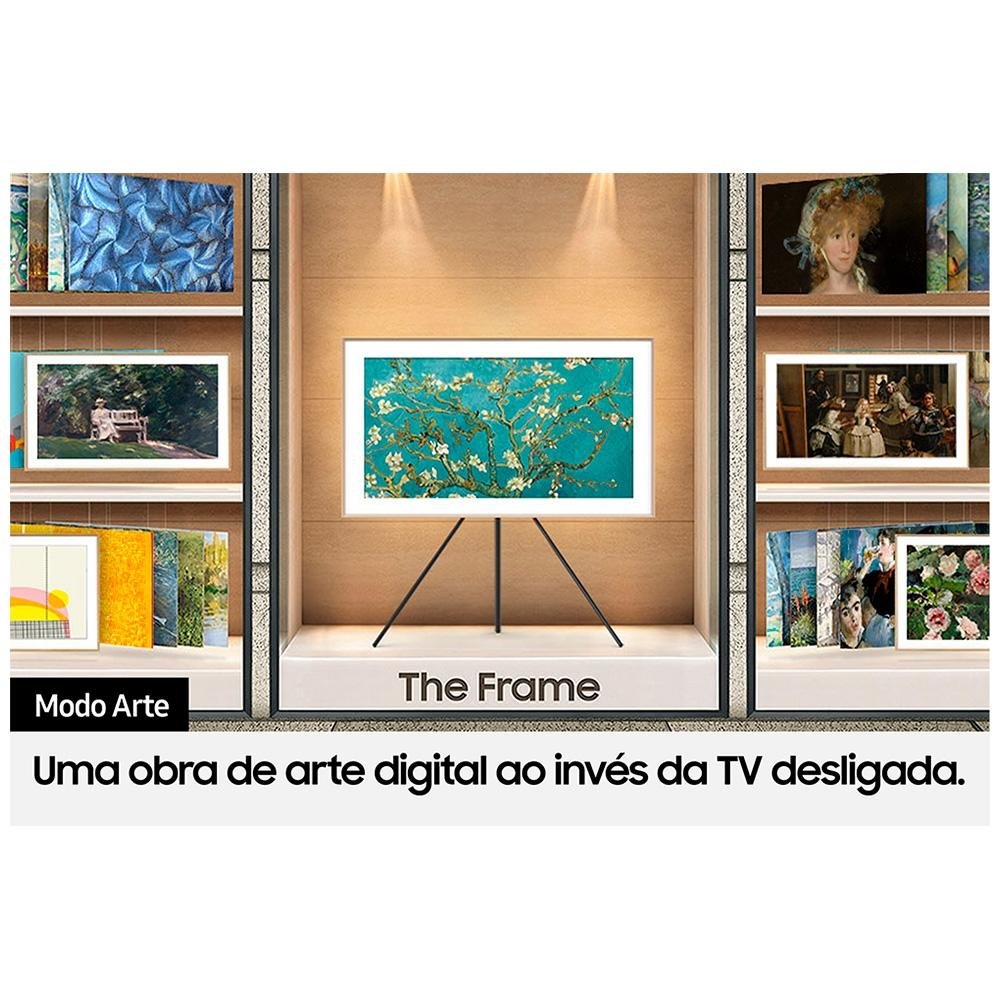 Imagem 8 de 16 do produto Smart TV Samsung 85 Polegadas QLED 4K, The Frame 2022 LS03B, Modo Arte, Design Slim, Suporte de Parede Slim Incluso, Tela Matte - QN85LS03BAGXZD