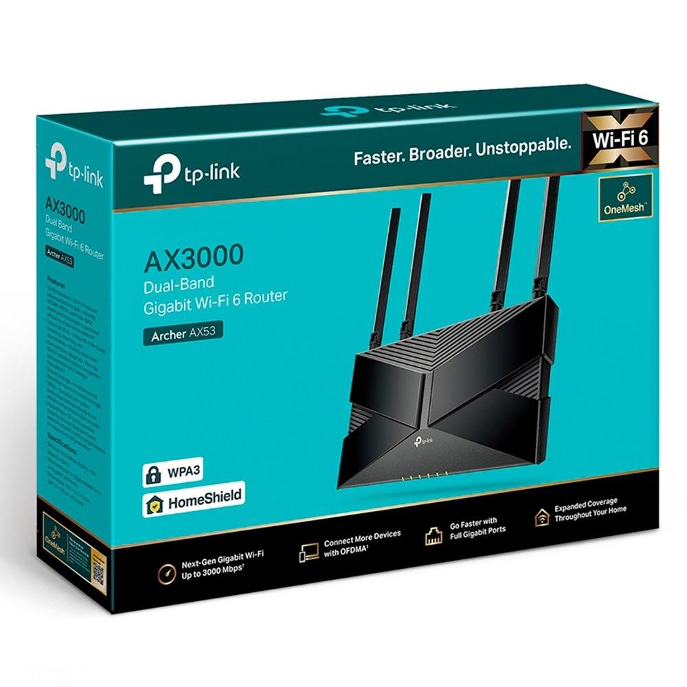 Roteador TP-Link Archer AX53 AX3000, WiFi 6, 2976Mbps, Dual Band, 4 Antenas - Archer AX53 - view 5