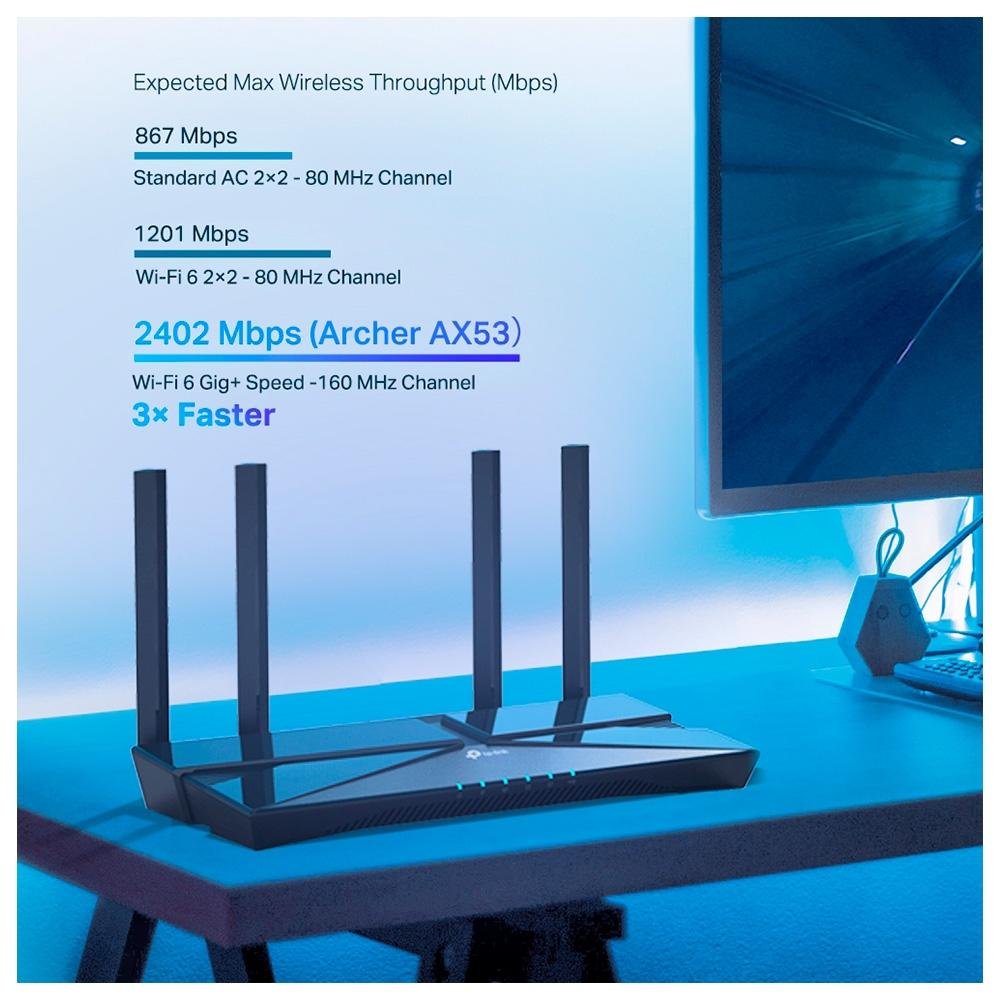 Roteador TP-Link Archer AX53 AX3000, WiFi 6, 2976Mbps, Dual Band, 4 Antenas - Archer AX53 - view 6
