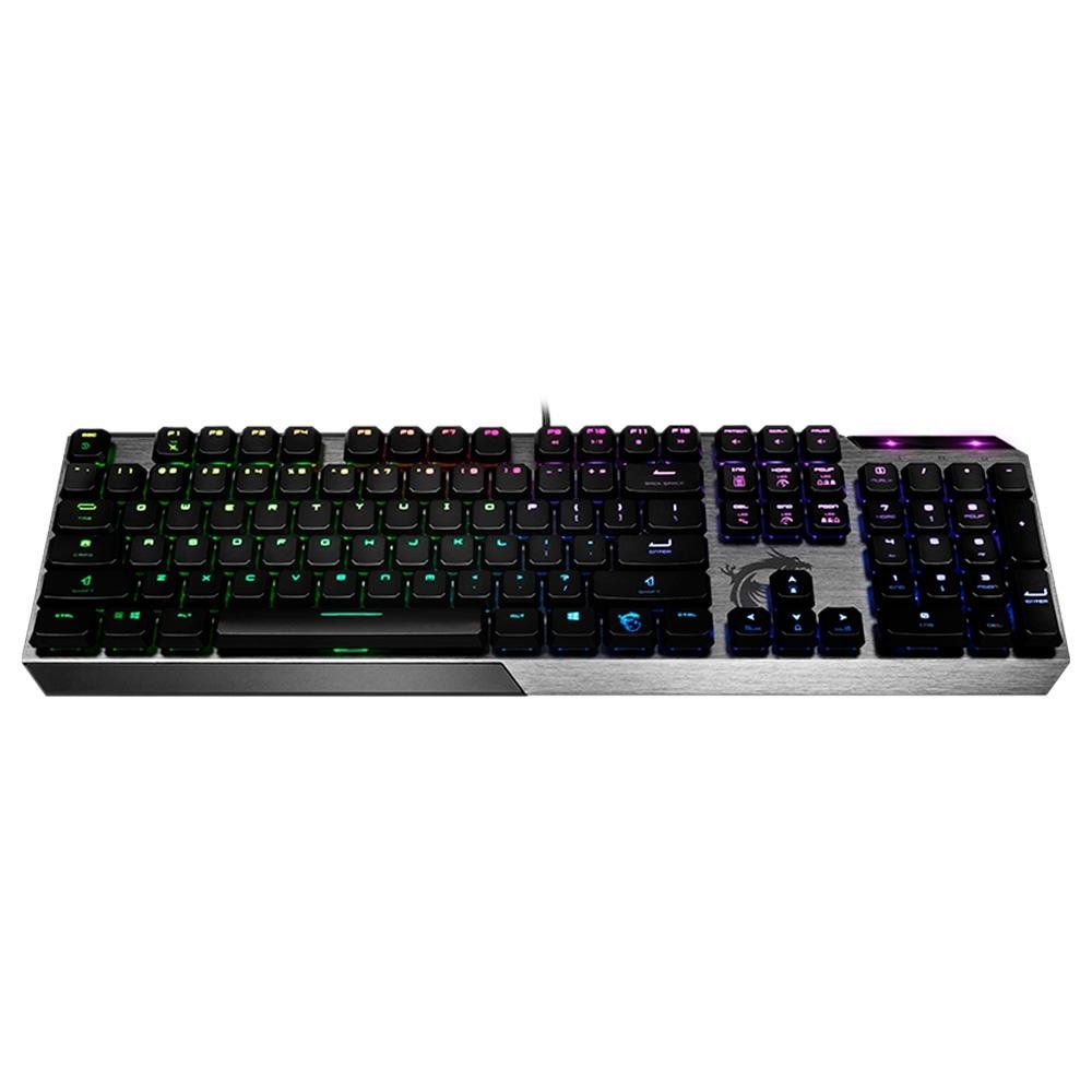 Imagem 2 de 5 do produto Teclado Gamer MSI Vigor GK50 Low Profile, RGB, USB, Steady Gaming, US, Preto - S11-04US254-GA7