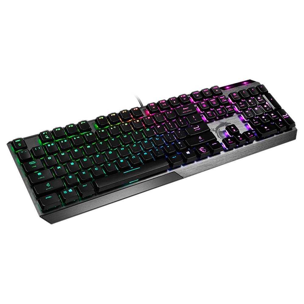 Imagem 3 de 5 do produto Teclado Gamer MSI Vigor GK50 Low Profile, RGB, USB, Steady Gaming, US, Preto - S11-04US254-GA7