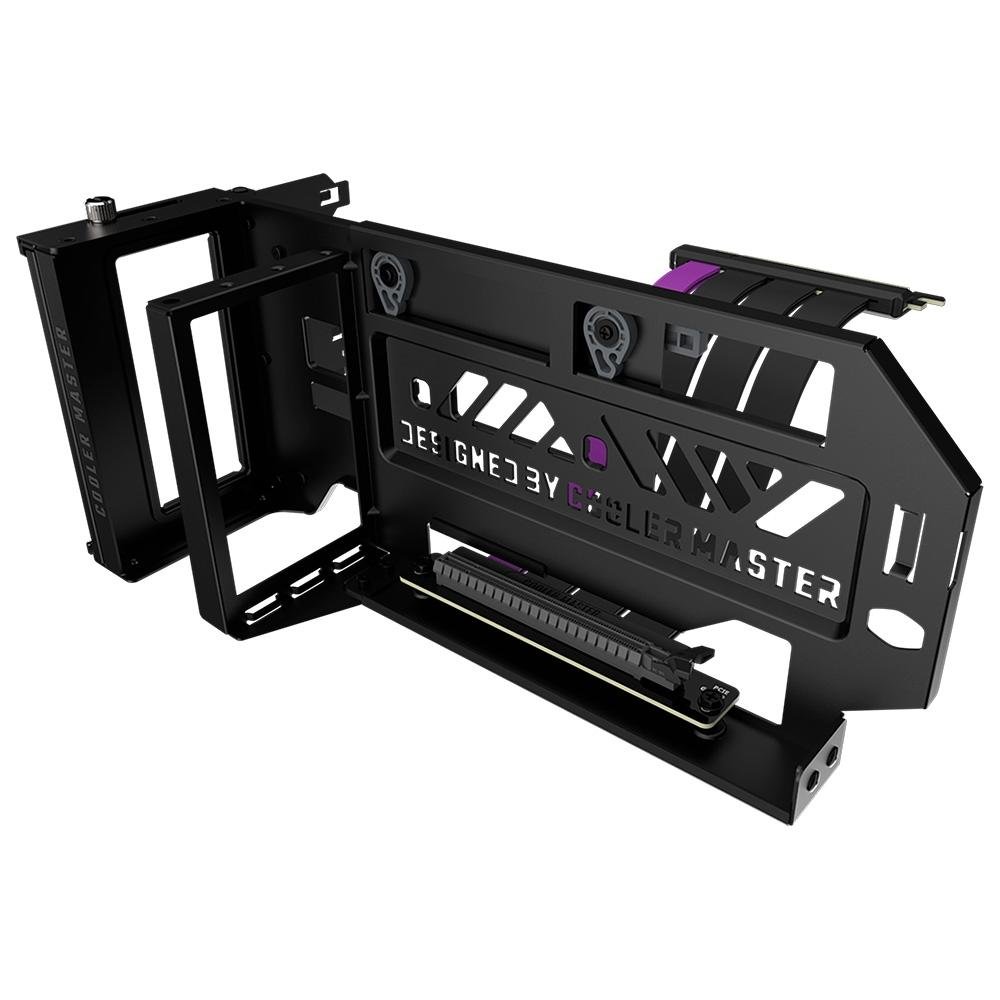Imagem 2 de 10 do produto Kit Adaptador Cooler Master de Placa de Vídeo Vertical Universal V3, Pcie 4.0, com Cabo Riser 4.0 Incluso, Preto e Cinza - MCA-U000R-KFVK03