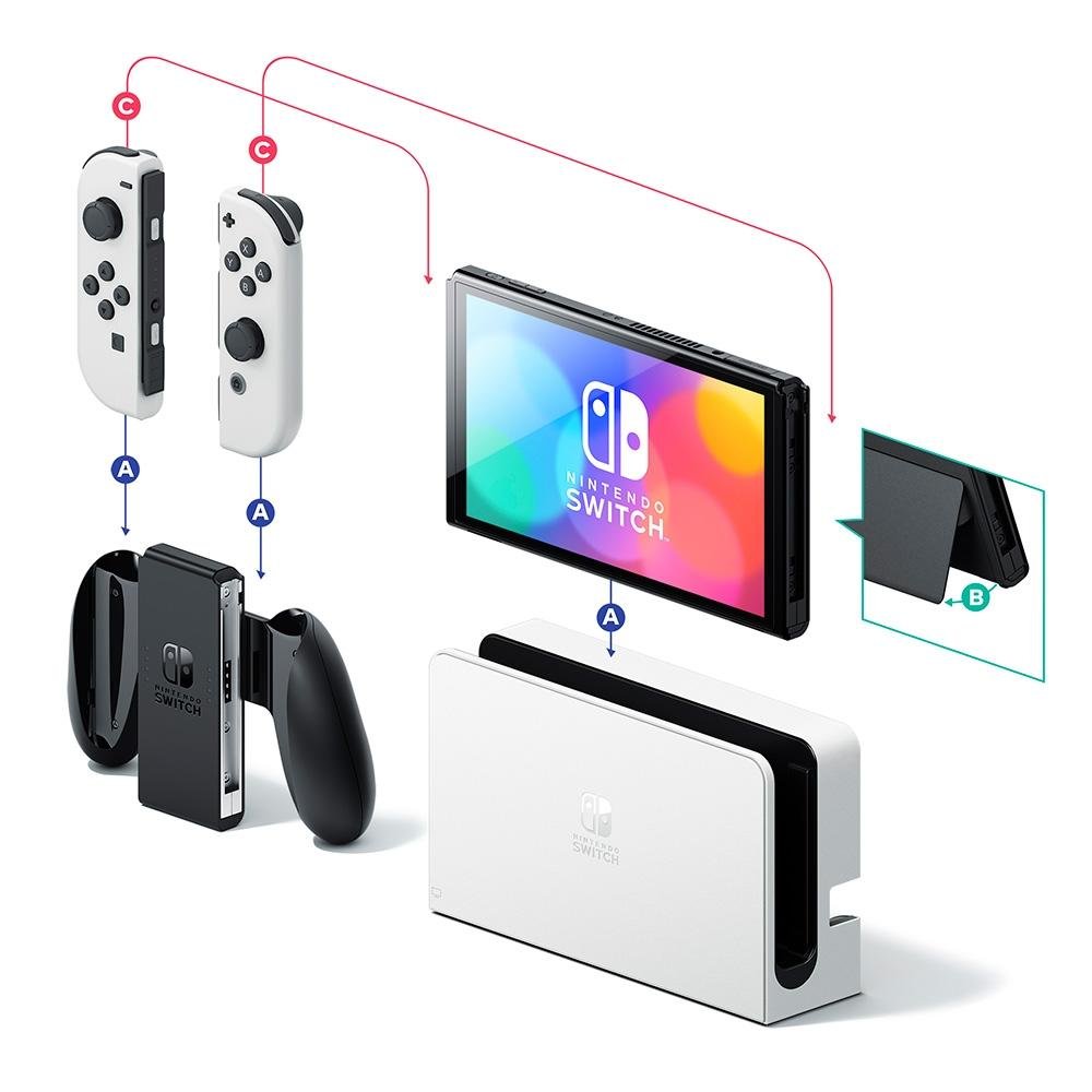 Imagem 12 de 16 do produto Console Nintendo Switch Oled com Joy-Con, Branco - HBGSKAAA2