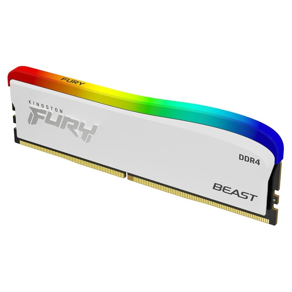 Imagem 3 de 7 do produto Memória RAM Kingston Fury Beast Edição Especial, RGB, 8GB, 3600MHz, DDR4, CL17, Branco - KF436C17BWA/8