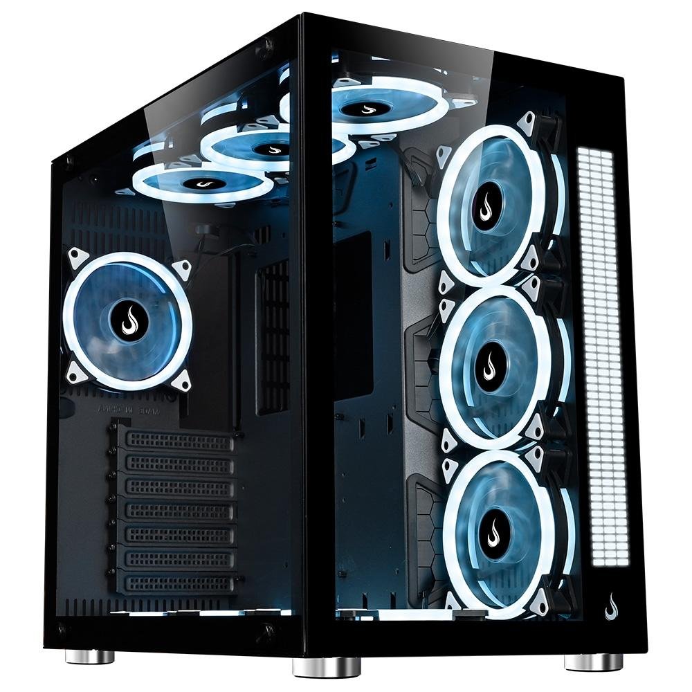 Gabinete Gamer ( Balão.info) Galaxy Glass Sound, Mid Tower, RGB, LED, Lateral e Frontal em Vidro Temperado, Sem Fans, Preto - RM-GA-GGS-FB - view 2