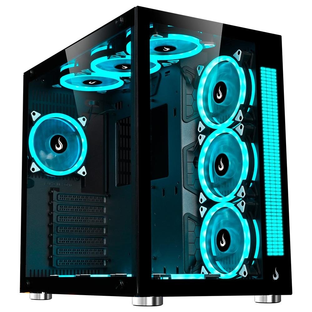 Gabinete Gamer ( Balão.info) Galaxy Glass Sound, Mid Tower, RGB, LED, Lateral e Frontal em Vidro Temperado, Sem Fans, Preto - RM-GA-GGS-FB - view 5