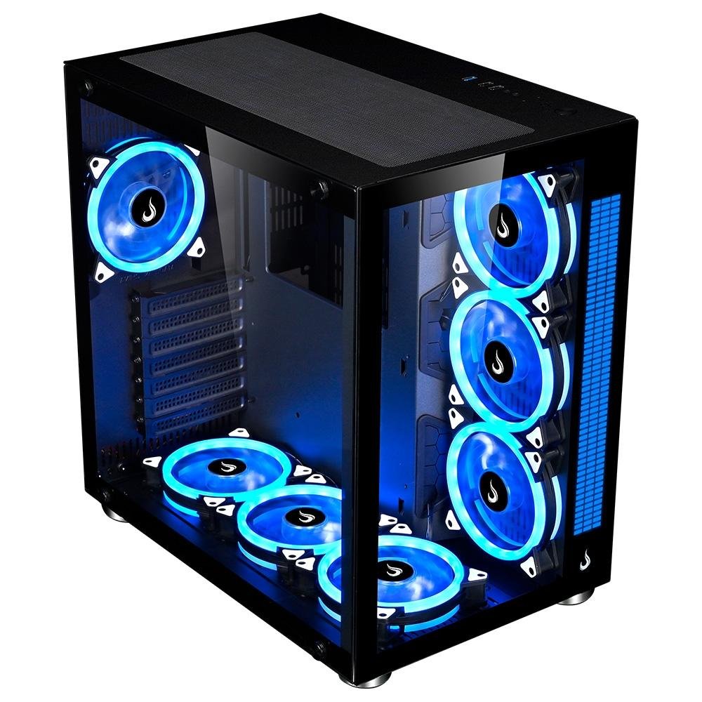 Gabinete Gamer ( Balão.info) Galaxy Glass Sound, Mid Tower, RGB, LED, Lateral e Frontal em Vidro Temperado, Sem Fans, Preto - RM-GA-GGS-FB - view 7