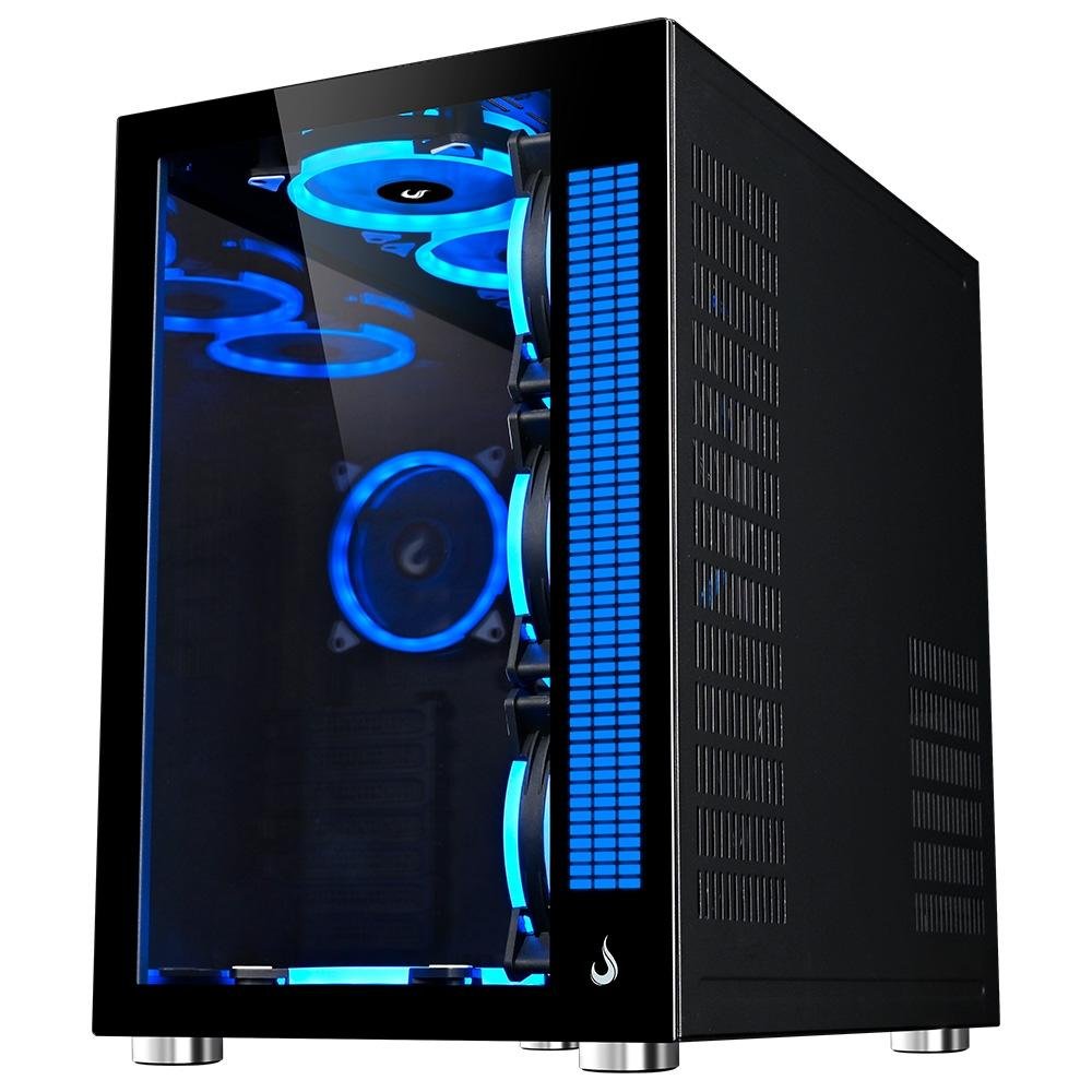 Gabinete Gamer ( Balão.info) Galaxy Glass Sound, Mid Tower, RGB, LED, Lateral e Frontal em Vidro Temperado, Sem Fans, Preto - RM-GA-GGS-FB - view 9