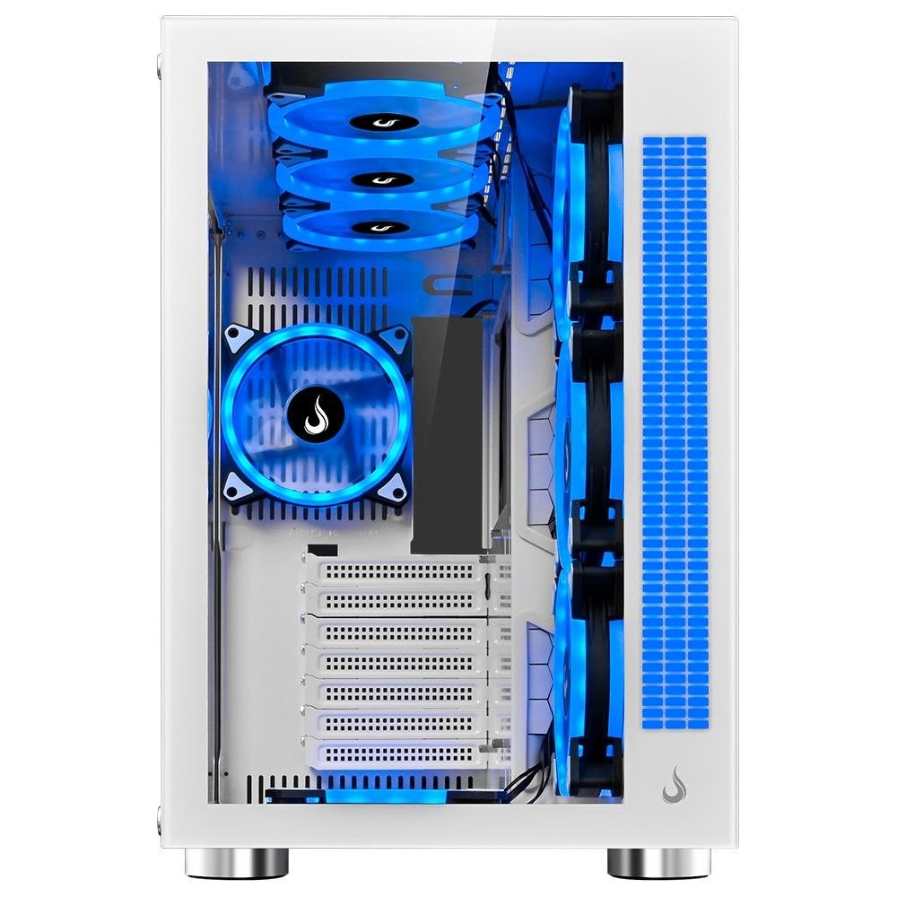 Imagem 6 de 10 do produto Gabinete Gamer Rise Mode Galaxy Glass Sound, Mid Tower, RGB, LED, Lateral e Frontal em Vidro Temperado, Sem Fans, Branco - RM-GA-GGS-FW