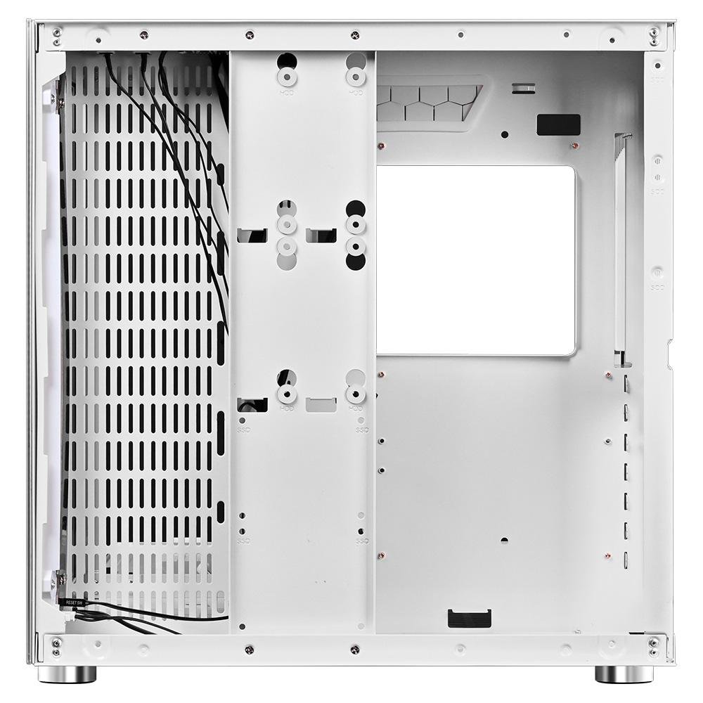Imagem 9 de 10 do produto Gabinete Gamer Rise Mode Galaxy Glass Sound, Mid Tower, RGB, LED, Lateral e Frontal em Vidro Temperado, Sem Fans, Branco - RM-GA-GGS-FW