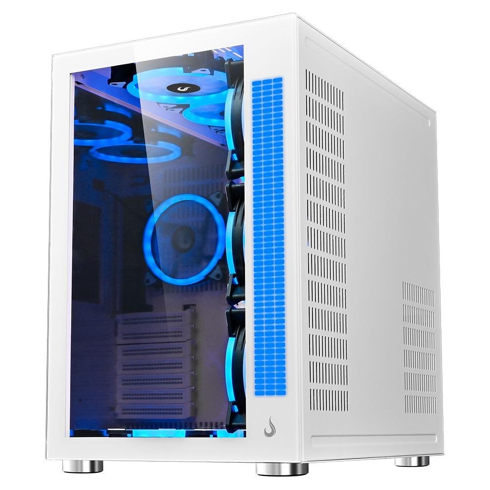 Imagem 10 de 10 do produto Gabinete Gamer Rise Mode Galaxy Glass Sound, Mid Tower, RGB, LED, Lateral e Frontal em Vidro Temperado, Sem Fans, Branco - RM-GA-GGS-FW