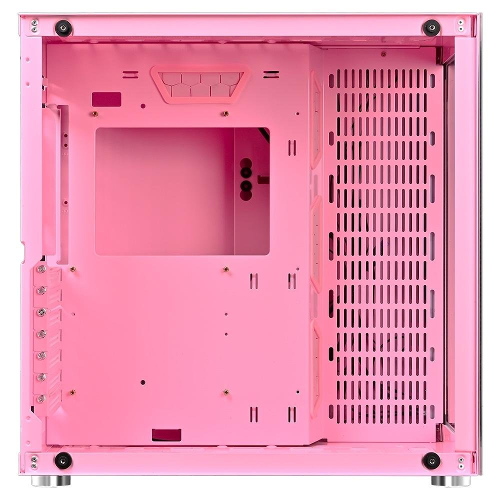 Gabinete Gamer Rise Mode Galaxy Glass Sound, Mid Tower, RGB, LED, Lateral e Frontal em Vidro Temperado, Sem Fans, Rosa - RM-GA-GGS-PK Gabinete Gamer Rise Mode Galaxy Glass Sound, Mid Tower, RGB, LED, Lateral e Frontal em Vidro Temperado, Sem Fans, Rosa - RM-GA-GGS-PK