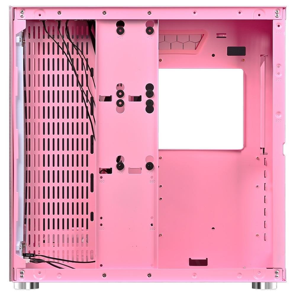 Gabinete Gamer Rise Mode Galaxy Glass Sound, Mid Tower, RGB, LED, Lateral e Frontal em Vidro Temperado, Sem Fans, Rosa - RM-GA-GGS-PK Gabinete Gamer Rise Mode Galaxy Glass Sound, Mid Tower, RGB, LED, Lateral e Frontal em Vidro Temperado, Sem Fans, Rosa - RM-GA-GGS-PK