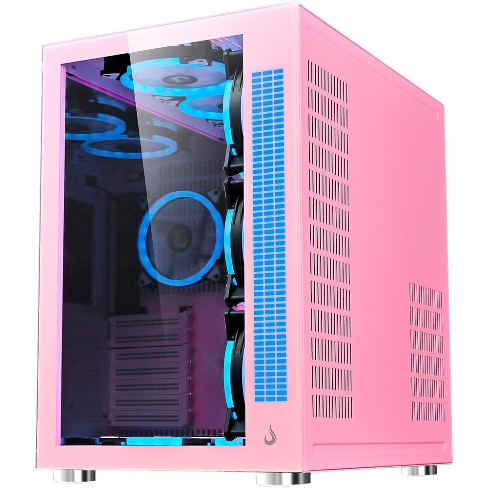 Gabinete Gamer Rise Mode Galaxy Glass Sound, Mid Tower, RGB, LED, Lateral e Frontal em Vidro Temperado, Sem Fans, Rosa - RM-GA-GGS-PK Gabinete Gamer Rise Mode Galaxy Glass Sound, Mid Tower, RGB, LED, Lateral e Frontal em Vidro Temperado, Sem Fans, Rosa - RM-GA-GGS-PK