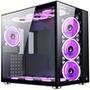 Gabinete Gamer Rise Mode Galaxy Glass Standard, Mid Tower, Lateral e Frontal em Vidro Temperado, Sem Fans, Preto - RM-GA-GGST-FB