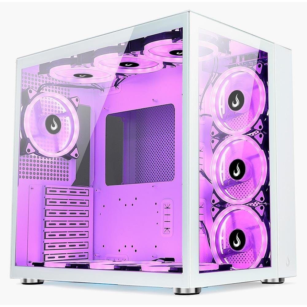 Gabinete Gamer Rise Mode Galaxy Glass Standard, Mid Tower, Lateral e Frontal em Vidro Temperado, Sem Fans, Branco - RM-GA-GGST-FW Gabinete Gamer Rise Mode Galaxy Glass Standard, Mid Tower, Lateral e Frontal em Vidro Temperado, Sem Fans, Branco - RM-GA-GGST-FW