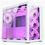 Gabinete Gamer Rise Mode Galaxy Glass Standard, Mid Tower, Lateral e Frontal em Vidro Temperado, Sem Fans, Branco - RM-GA-GGST-FW