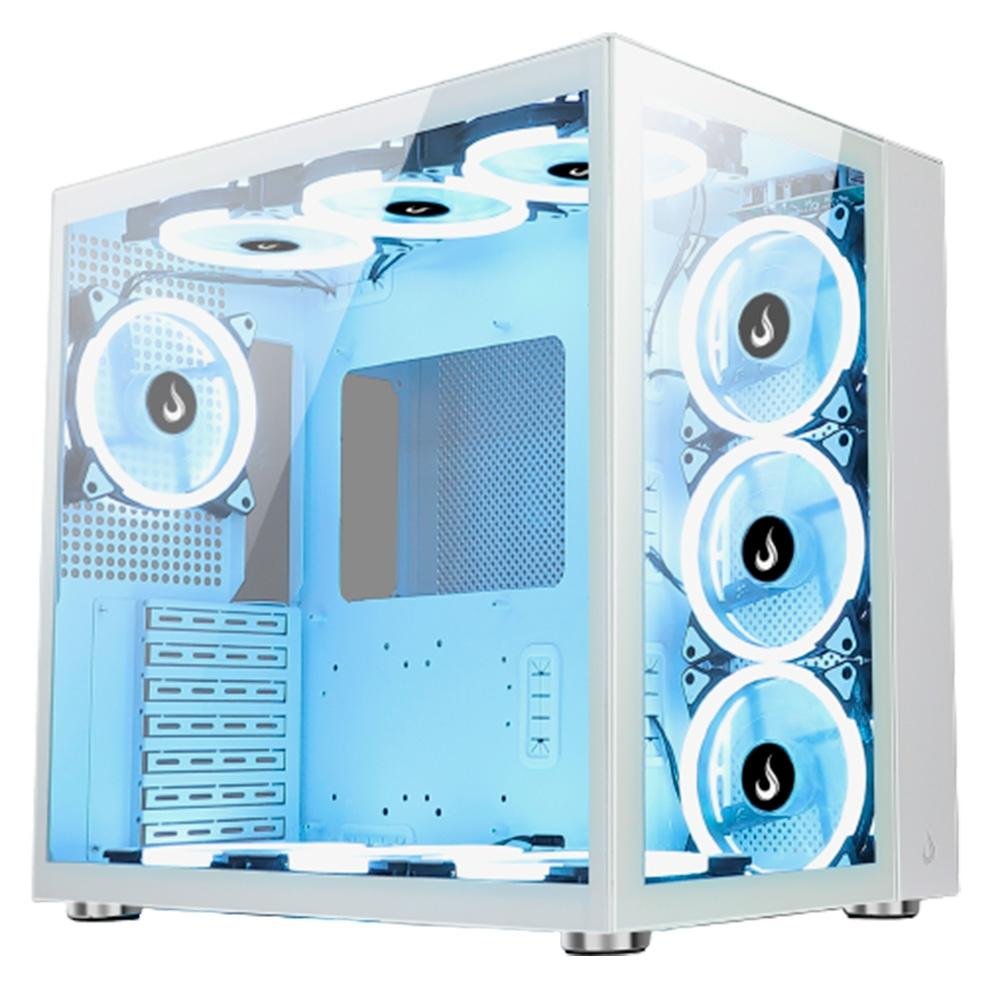 Gabinete Gamer Rise Mode Galaxy Glass Standard, Mid Tower, Lateral e Frontal em Vidro Temperado, Sem Fans, Branco - RM-GA-GGST-FW Gabinete Gamer Rise Mode Galaxy Glass Standard, Mid Tower, Lateral e Frontal em Vidro Temperado, Sem Fans, Branco - RM-GA-GGST-FW