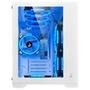 Gabinete Gamer Rise Mode Galaxy Glass M, Mini Tower, Lateral e Frontal em Vidro Temperado, Sem Fans, Branco - RM-GA-GGM-FW