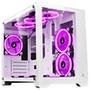Gabinete Gamer Rise Mode Galaxy Glass M, Mini Tower, Lateral e Frontal em Vidro Temperado, Sem Fans, Branco - RM-GA-GGM-FW