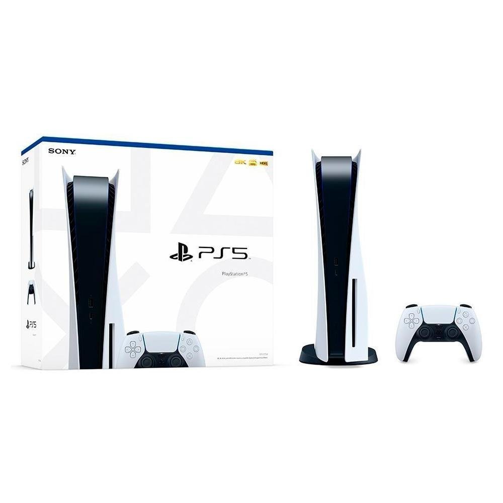 Console Sony PlayStation 5, SSD 825GB, Controle sem fio DualSense, Com Mídia Física + FIFA 23, Branco Console Sony PlayStation 5, SSD 825GB, Controle sem fio DualSense, Com Mídia Física + FIFA 23, Branco