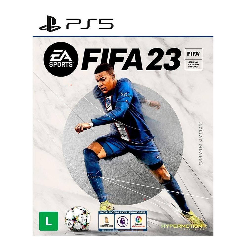 Console Sony PlayStation 5, SSD 825GB, Controle sem fio DualSense, Com Mídia Física + FIFA 23, Branco Console Sony PlayStation 5, SSD 825GB, Controle sem fio DualSense, Com Mídia Física + FIFA 23, Branco