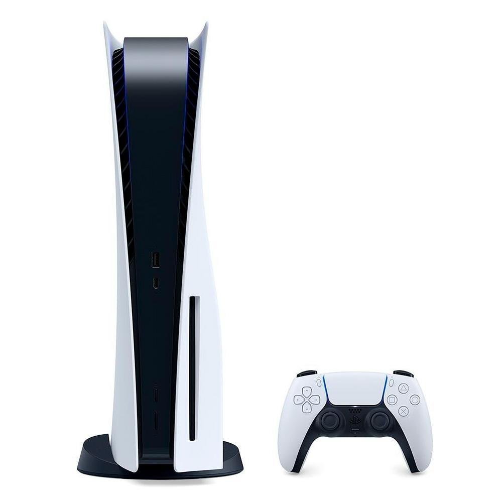 Console Sony PlayStation 5, SSD 825GB, Controle sem fio DualSense, Com Mídia Física + FIFA 23, Branco Console Sony PlayStation 5, SSD 825GB, Controle sem fio DualSense, Com Mídia Física + FIFA 23, Branco